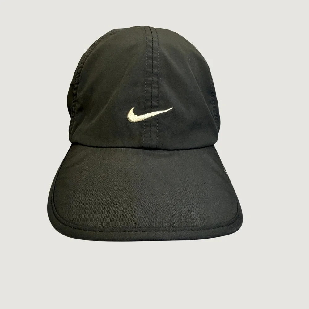 Nike Dri-FIT Running Hat Black Adjustable Mesh Performance Athletic Cap